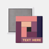 幾何学長方形(ver5)と任意の文字磁石 マグネット (正面/裏面)