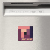 幾何学長方形(ver5)と任意の文字磁石 マグネット (インサイチュ (食洗機))