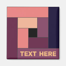 幾何学長方形(ver5)と任意の文字磁石 マグネット