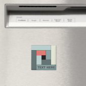 幾何学長方形(ver6)と任意の文字磁石 マグネット (インサイチュ (食洗機))