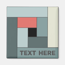 幾何学長方形(ver6)と任意の文字磁石 マグネット