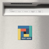 幾何学長方形(ver7)と任意の文字磁石 マグネット (インサイチュ (食洗機))