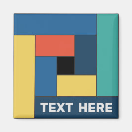 幾何学長方形(ver7)と任意の文字磁石 マグネット