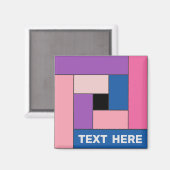 幾何学長方形(ver 1) (任意の文字) マグネット (正面/裏面)