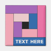 幾何学長方形(ver 1) (任意の文字) マグネット (正面)