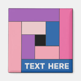 幾何学長方形(ver 1) (任意の文字) マグネット