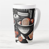 幾何学陶器 カフェラテマグ (右アングル)