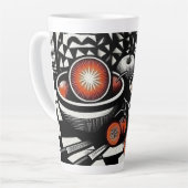 幾何学陶器 カフェラテマグ (左アングル)