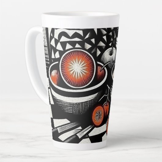 幾何学陶器 カフェラテマグ (左アングル)