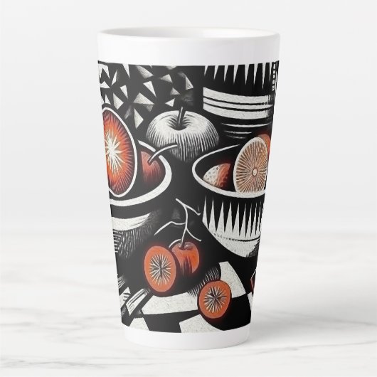 幾何学陶器 カフェラテマグ (正面)