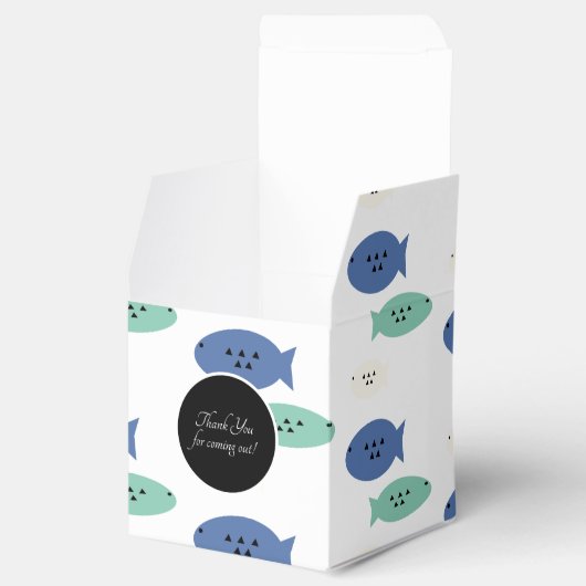 幾何学魚のブルーパーティーの好意ボックス フェイバーボックス (オープン)