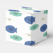 幾何学魚のブルーパーティーの好意ボックス フェイバーボックス (裏面サイド)