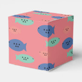 幾何学魚のブルーパーティーの好意ボックス フェイバーボックス (裏面サイド)