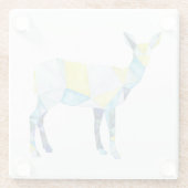 幾何学鹿動物 ガラスコースター (裏面)