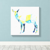 幾何学鹿動物 キャンバスプリント (インサイチュ (ウッドフロア))