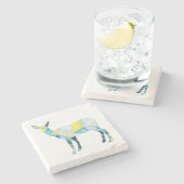 幾何学鹿動物 ストーンコースター (横)