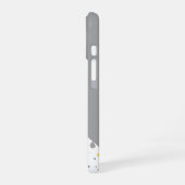 幾何学黄色のグレーテラゾパターン（名前あり） iPhone 16ケース (左側面)