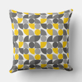 幾何学黄色の灰色の円パターンの繰り返しモダン表示 クッション (裏面)