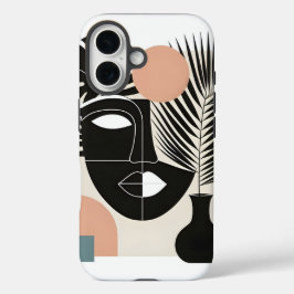 幾何学黒人女性 iPhone 16ケース