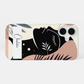 幾何学黒人女性 iPhone 16ケース (裏面横)