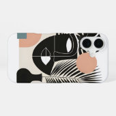 幾何学黒人女性 iPhone 16ケース (裏面横)