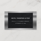 幾何学黒銀の弁護士プロフェッショナル写真 名刺 (正面)