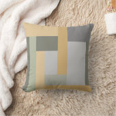 幾何学、パステル、緑、マスタードイエロー、グレー クッション (ブランケット)