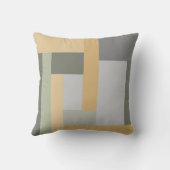 幾何学、パステル、緑、マスタードイエロー、グレー クッション (裏面)
