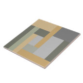 幾何学、パステル、緑、マスタードイエロー、グレー タイル (側面)