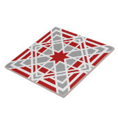 幾何学、装飾、赤、白、薄い灰色 タイル (側面)