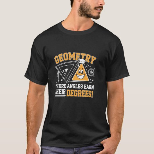 幾何学、角度が学位を取り戻す バック・トゥ・エス Tシャツ (正面)
