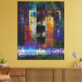 幾何工業グランジ美術9 キャンバスプリント (インサイチュ (リビング))