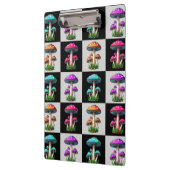 幾何市松模様にキノコ クリップボード (左)