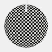 幾何市松模様に錯覚：ヴィンテージ芸術学。 ガラスオーナメント (裏面)