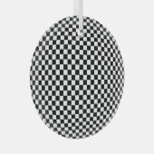 幾何市松模様に錯覚：ヴィンテージ芸術学。 ガラスオーナメント (正面右)