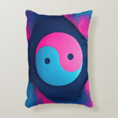 幾何平衡:鮮やか陰陽パターン アクセントクッション (正面(垂直))