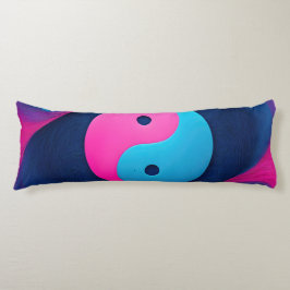 幾何平衡：鮮やか陰陽パターン ボディピロー