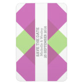 幾何座標系を保存する日付マグネット明るい赤紫色緑 マグネット (縦)
