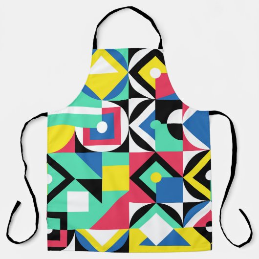 幾何形状カラフル装飾オーナメント エプロン (正面)