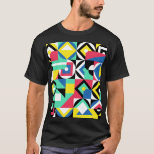 幾何形状カラフル装飾オーナメント Tシャツ