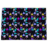 幾何形状パターンヴィンテージスタイル01.bwx4 ラージペーパーバッグ (正面)