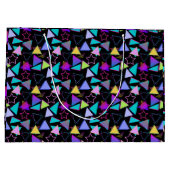 幾何形状パターンヴィンテージスタイル01.bwx4 ラージペーパーバッグ (裏面)