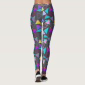 幾何形状パターンヴィンテージスタイル01x4 DGrey レギンス (裏面)