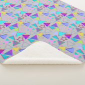 幾何形状パターンヴィンテージスタイル01x4 LGrey シェルパブランケット (3/4)