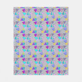 幾何形状パターンヴィンテージスタイル01x4 LGrey フリースブランケット (正面)