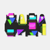 幾何形状パターン(の模様が)あるネオンレトロ80のファッション フェイバーボックス (折り畳みなし)