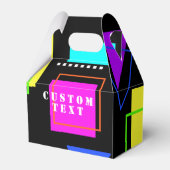 幾何形状パターン(の模様が)あるネオンレトロ80のファッション フェイバーボックス (正面サイド)