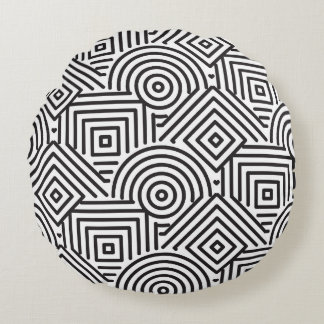 幾何形状パターン ラウンドクッション