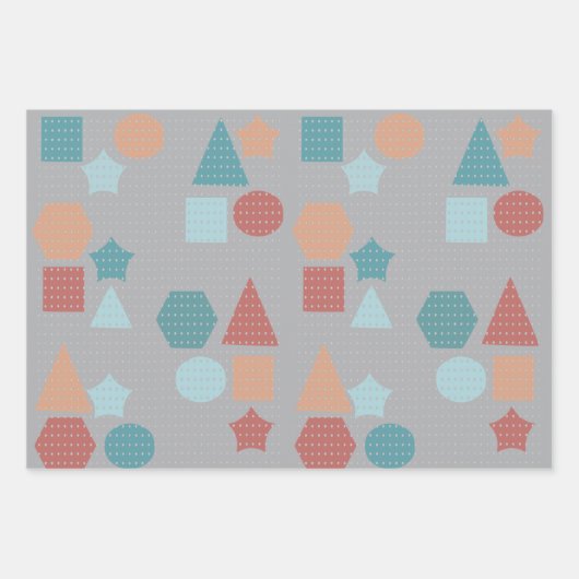 幾何形状パターン ラッピングペーパーシート (正面)