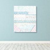 幾何形状モダンアカラフル包まれたートカンバ キャンバスプリント (インサイチュ (ウッドフロア))